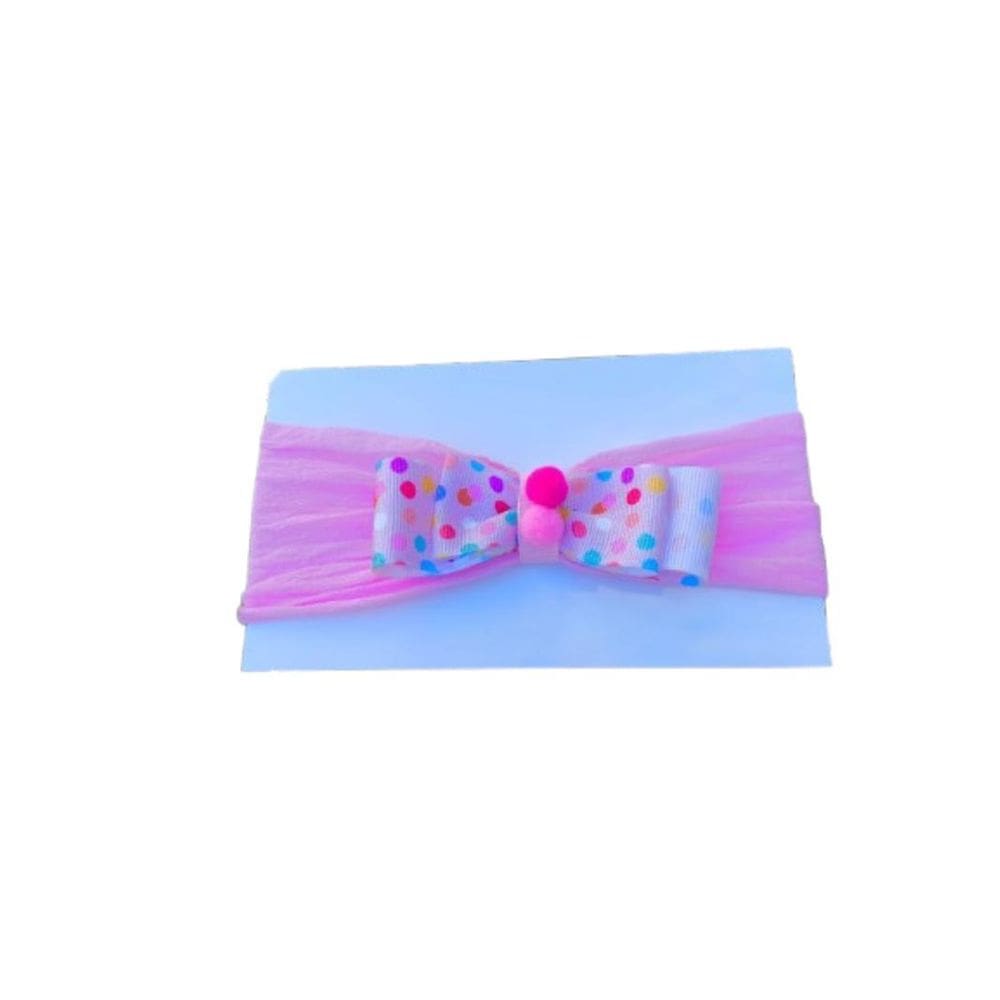 Laço De Bebê Rosa Bebê Com Pompom