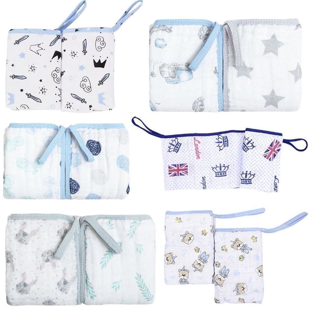 Kit 2 Panos De Boca Bebê Prendedor De Chupeta - Masculino