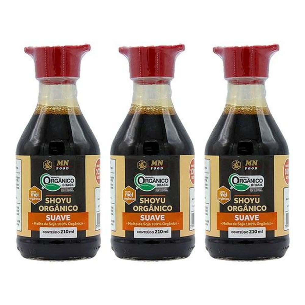 Kit 3X: Shoyu Orgânico Suave Mn Food 210Ml