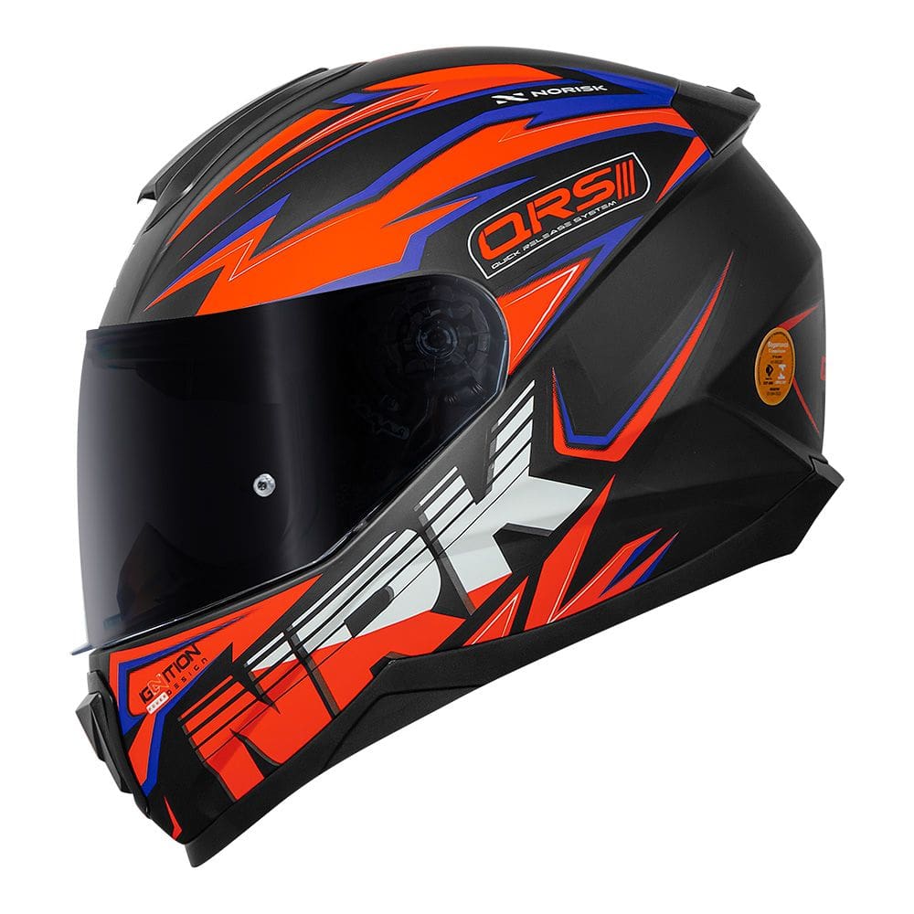 Capacete Norisk Razor Ghost Preto e Laranja Fosco