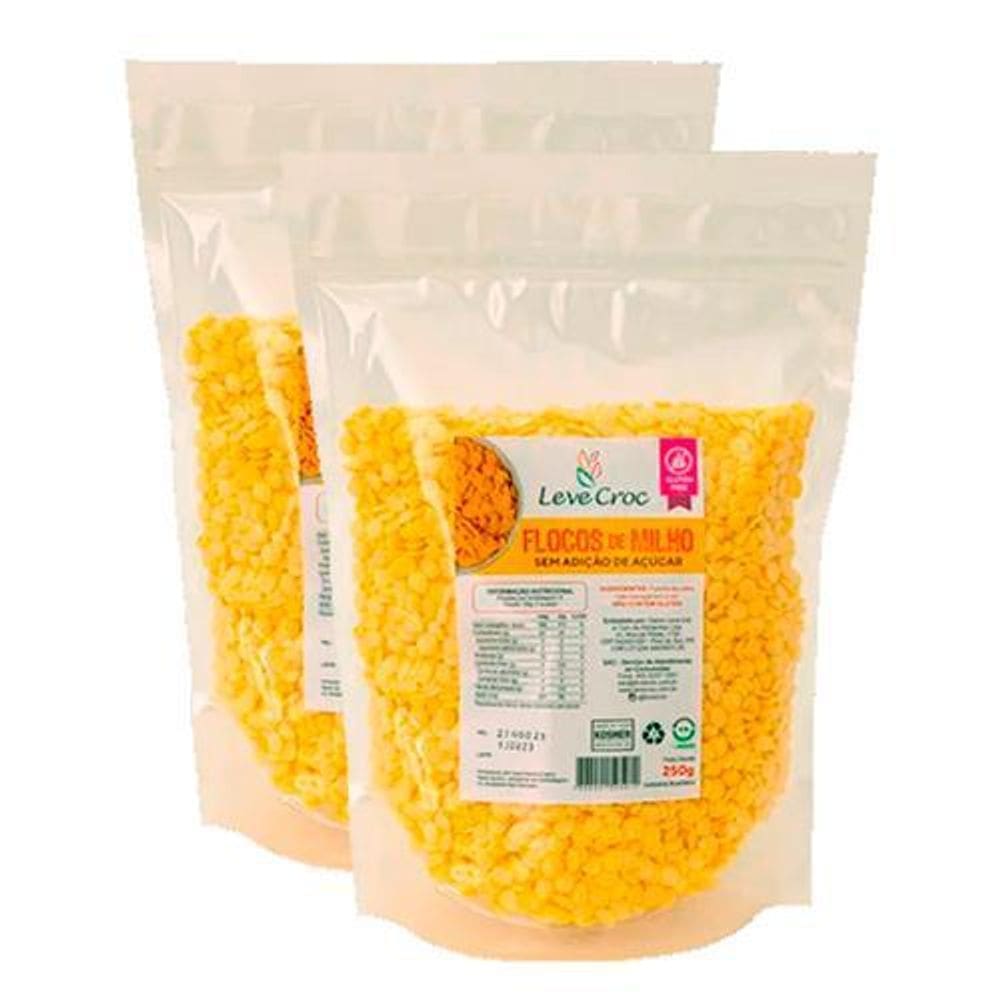 Kit 2X: Flocos De Milho Natural Sem Glúten Leve Croc 250G