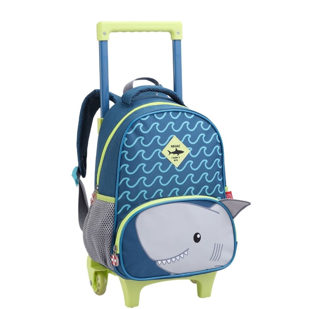 Mochila de Rodas Tubarão Meninos Infantil Passeio