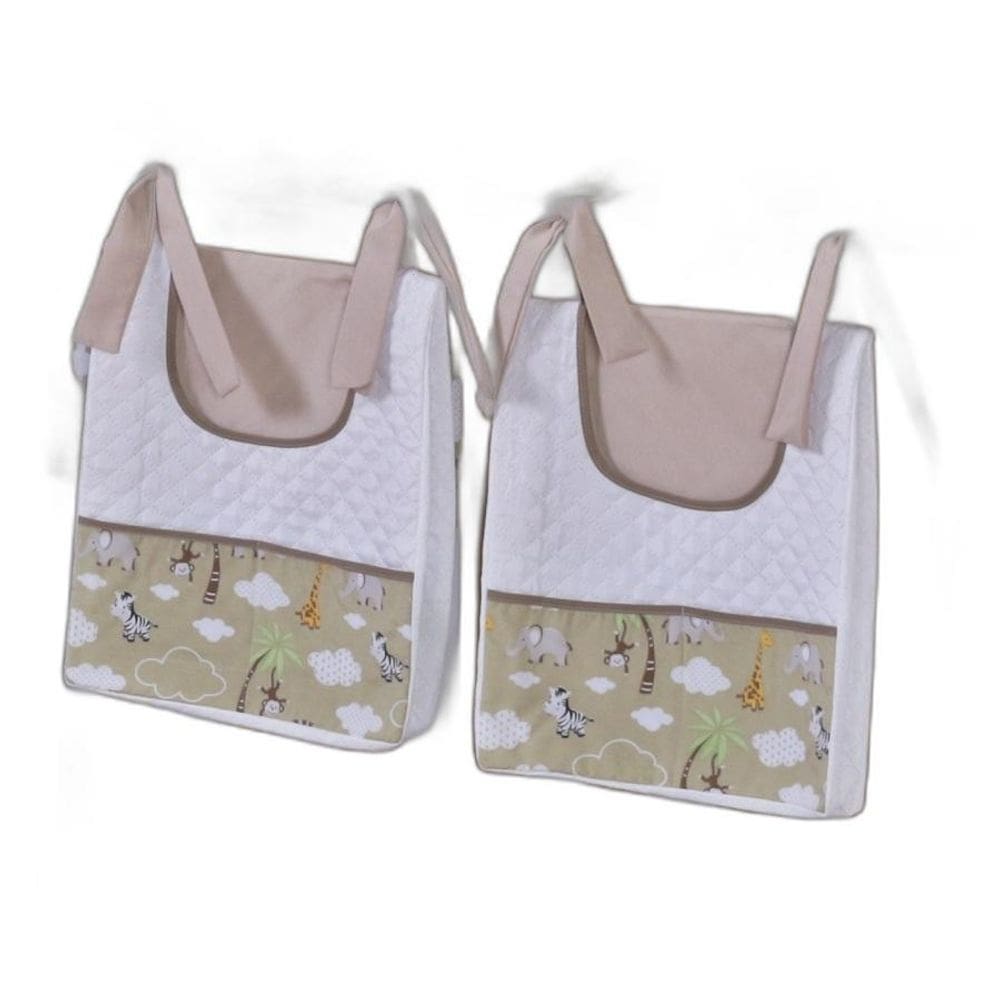 Porta Fralda Organizador Quarto Bebê Menino Menina 2 Peças