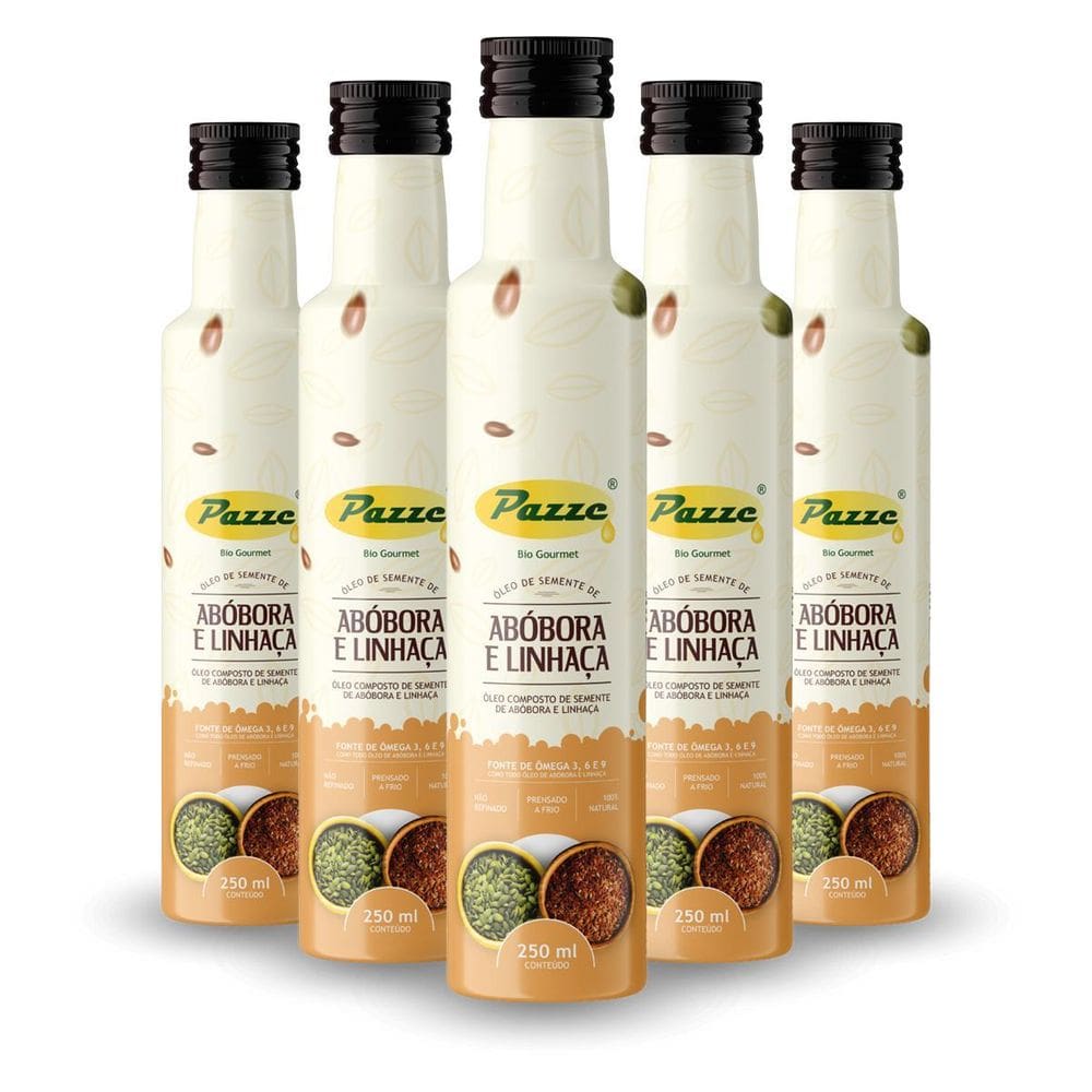 Kit 5 Óleo De Semente De Abobora E Linhaça Pazze 250Ml