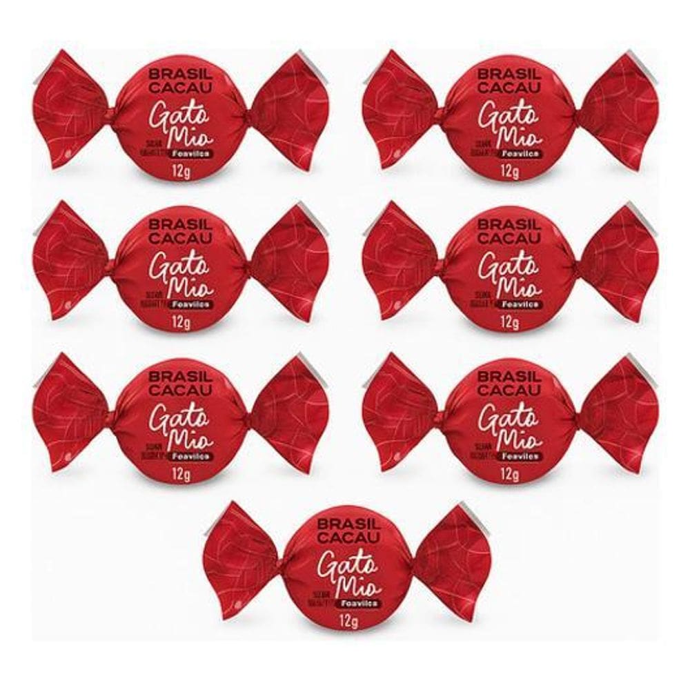 Kit 10 Minitrufas Gato Mia Chocolate Ao Leite Brasil Cacau