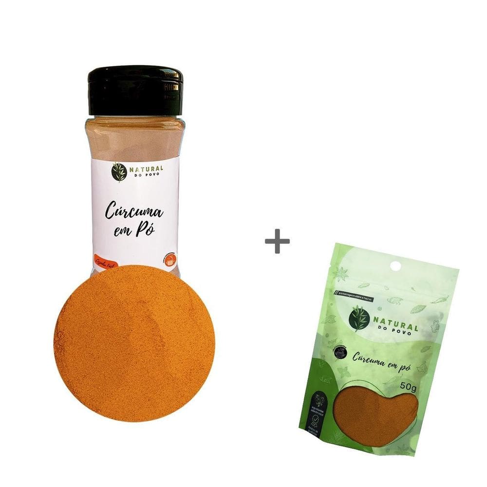 Cúrcuma Em Pó Kit Premium Pote Com Dosador + Refil 60G