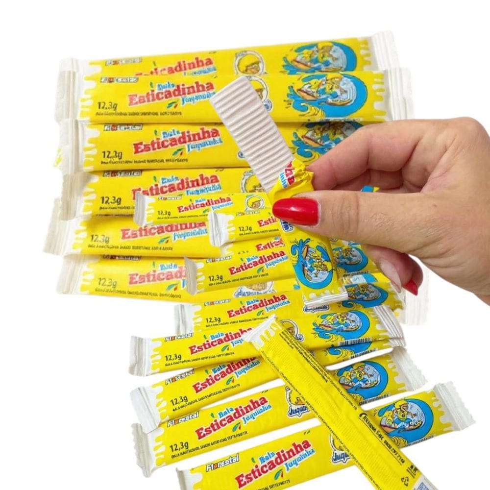 Kit 3 Pacotes Bala Juquinha Esticadinha Tutti Frutti C/25