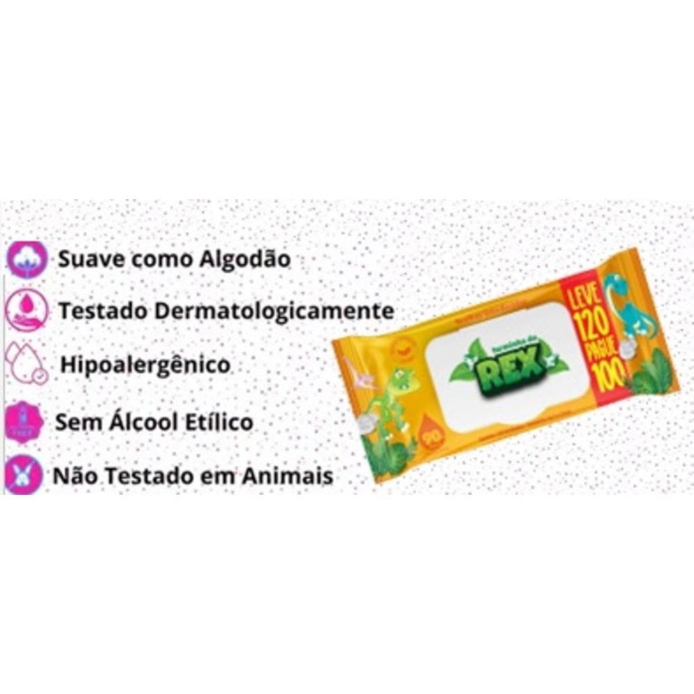 Toalha Umedecida Turminha Do Rex Leve 120 Pague 100 Unidades