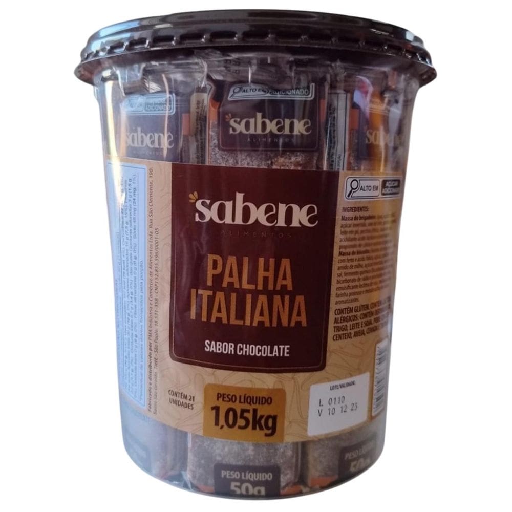 Palha Italiana Com Chocolate Sabene  Display 21 Und  1,05Kg