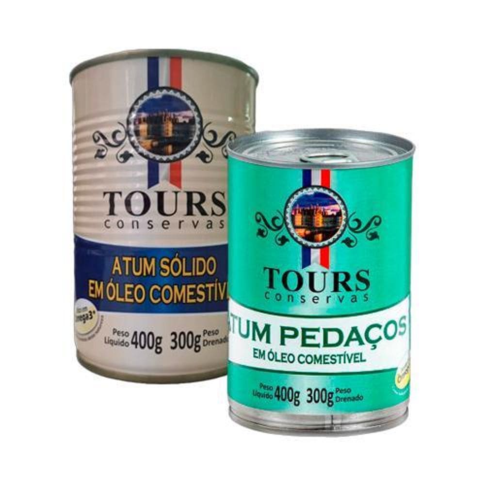 Kit 2 Atum Em Óleo Tours 400G: Sólido, Pedaços