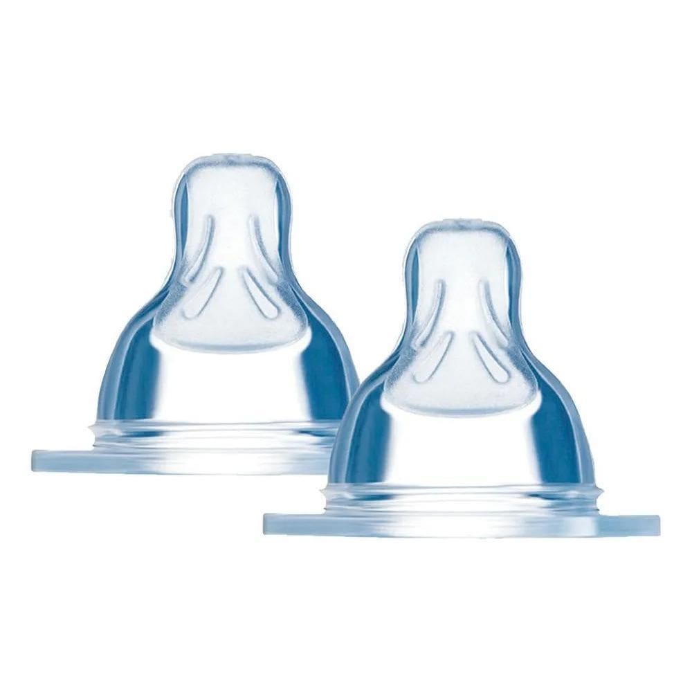 2X Kit 2 Bicos De Silicone Para Mamadeira E Copo 0M+ Mam