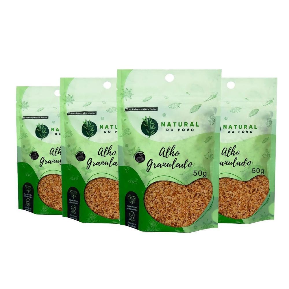 Alho Granulado Pouch 100% Natural Kit 4 Premium 50G