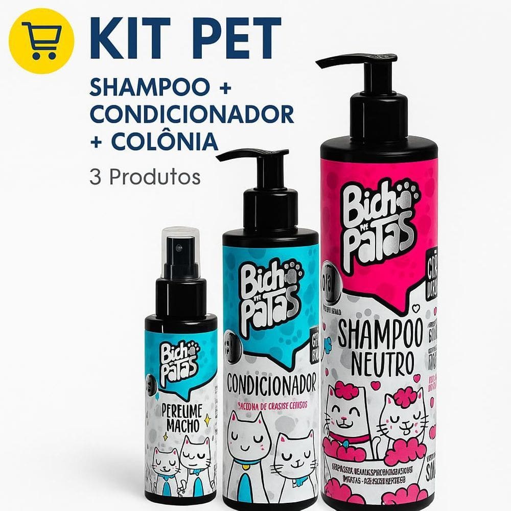 Kit Higiene Bicho De Patas - Shampoo Condicionador Colônia