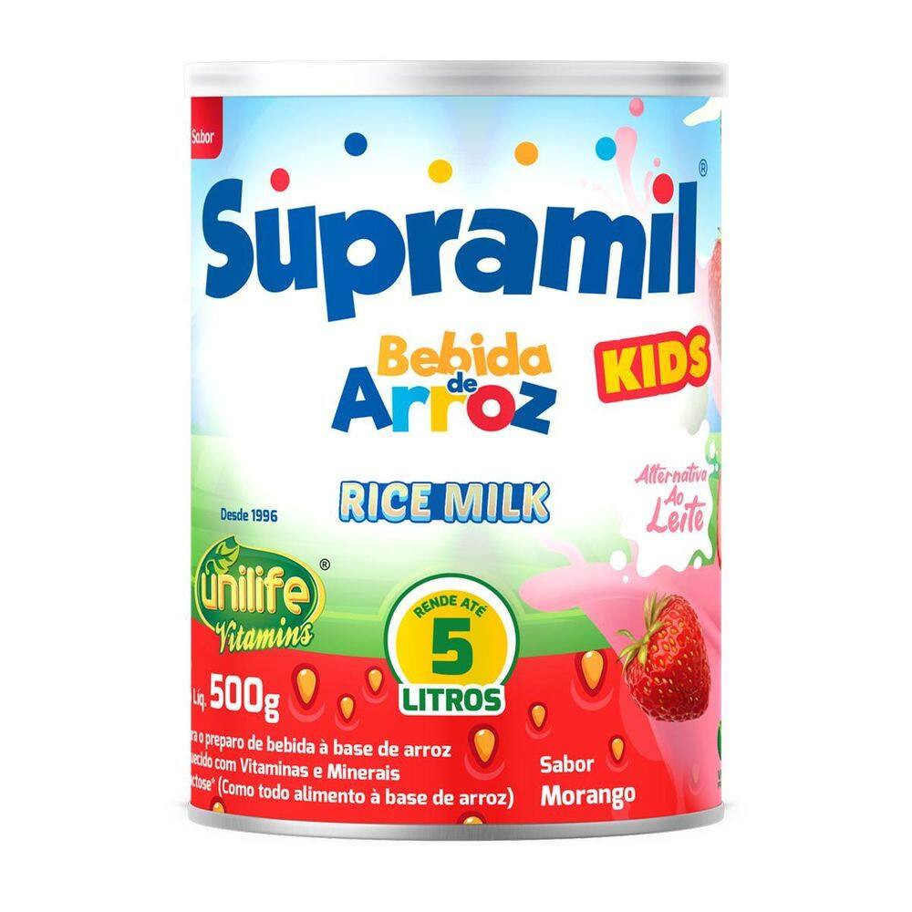 Supramil Bebida De Arroz Kids Morango Unilife 500G