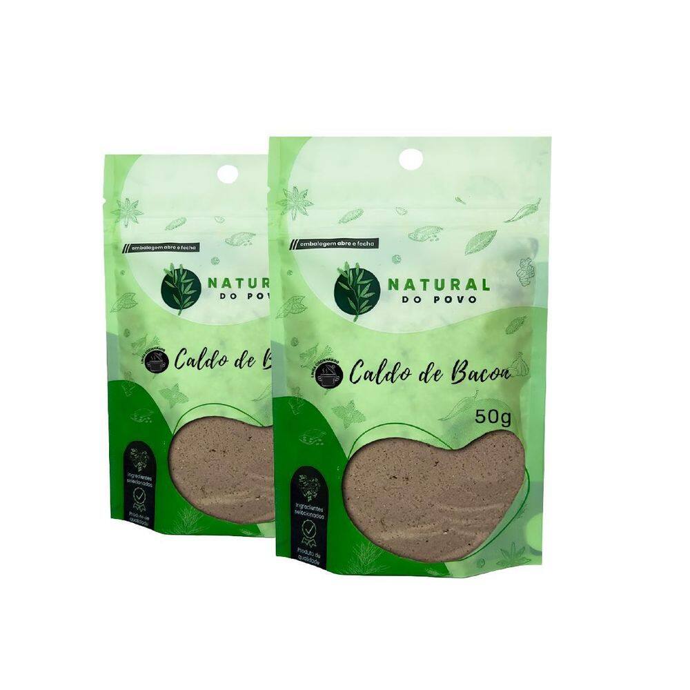 Caldo De Bacon Premium Sabor Autêntico Kit 2 Pouch 50G