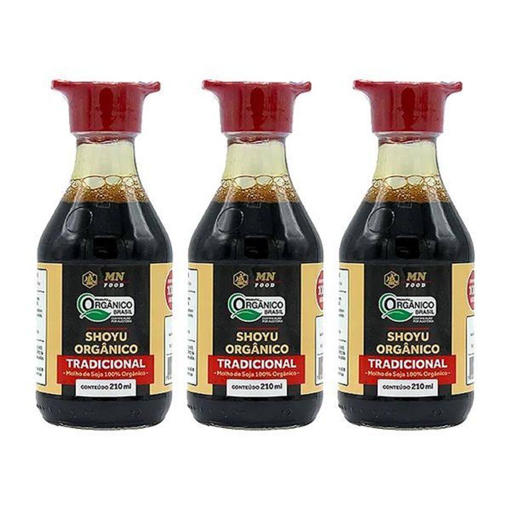 Kit 3X: Shoyu Orgânico Tradicional Mn Food 210 Ml