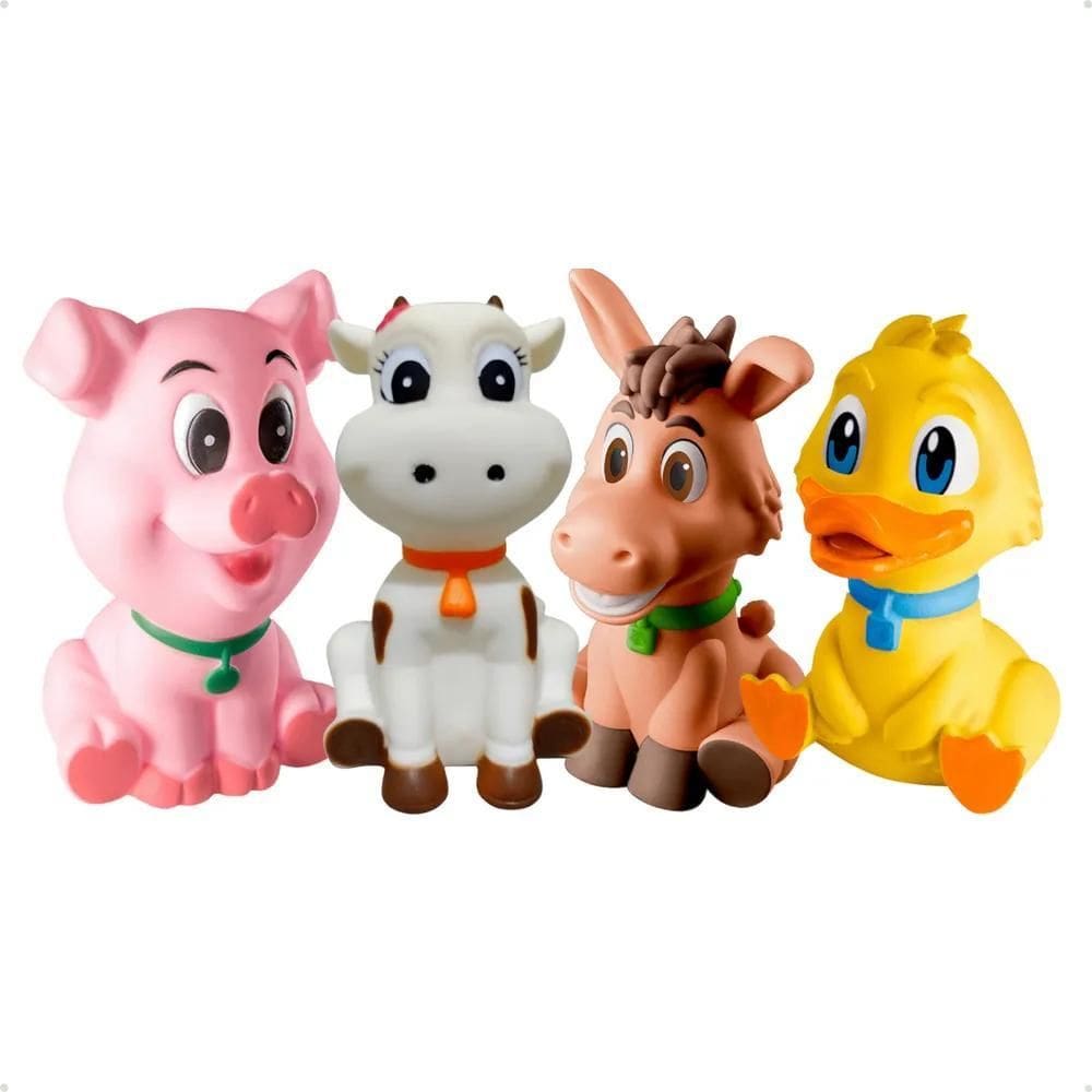 2X Kit Mordedores Para Bebê Brinquedo 4 Unidades De Vinil Ma