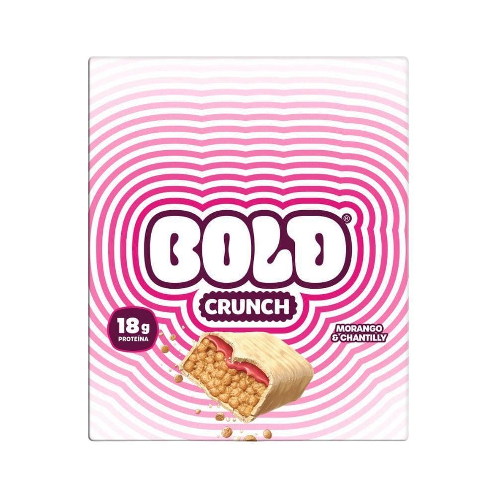 Barra De Proteína Crunch Morango E Chantilly Bold  12 Un De