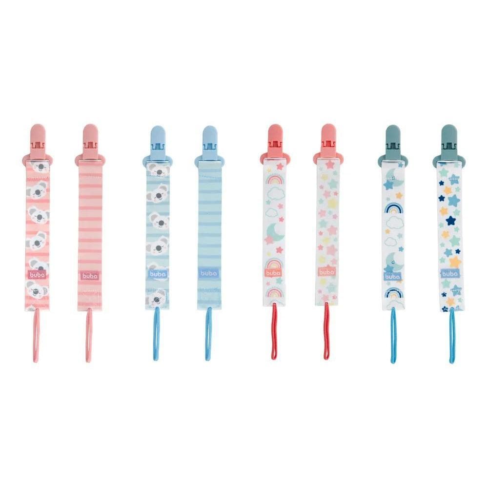 2X Kit 2 Prendedores De Chupeta Clipe Com Trava Bico Bebê Bu