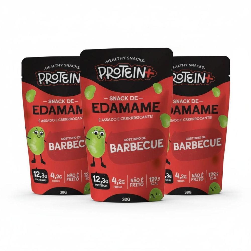 Kit 3 Edamame Barbecue Snack Fit 13G Prote 30G Protein Plus