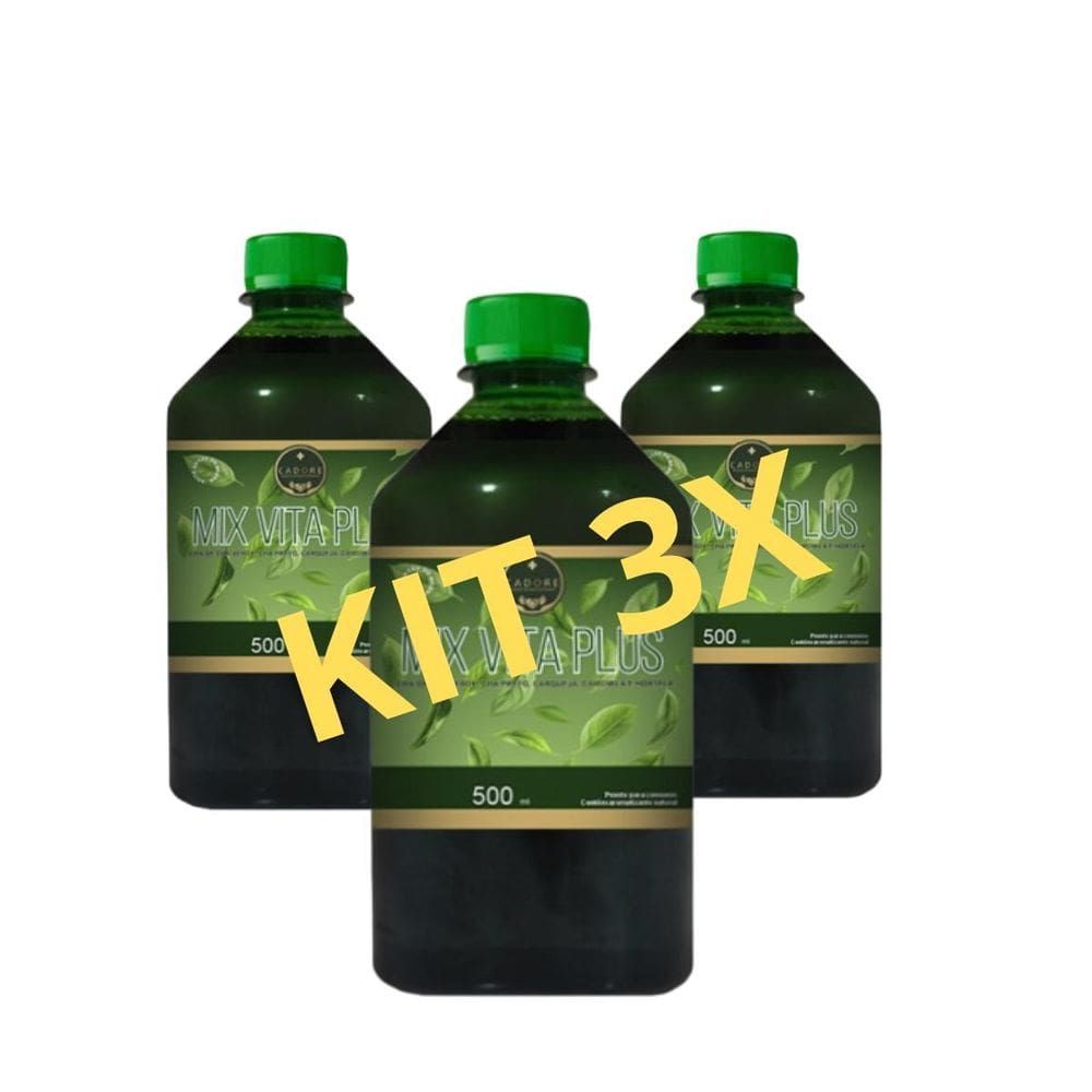 Kit 3Und Cha Digestivo Amargo Mix Vita Plus 500 Ml Cha Verde