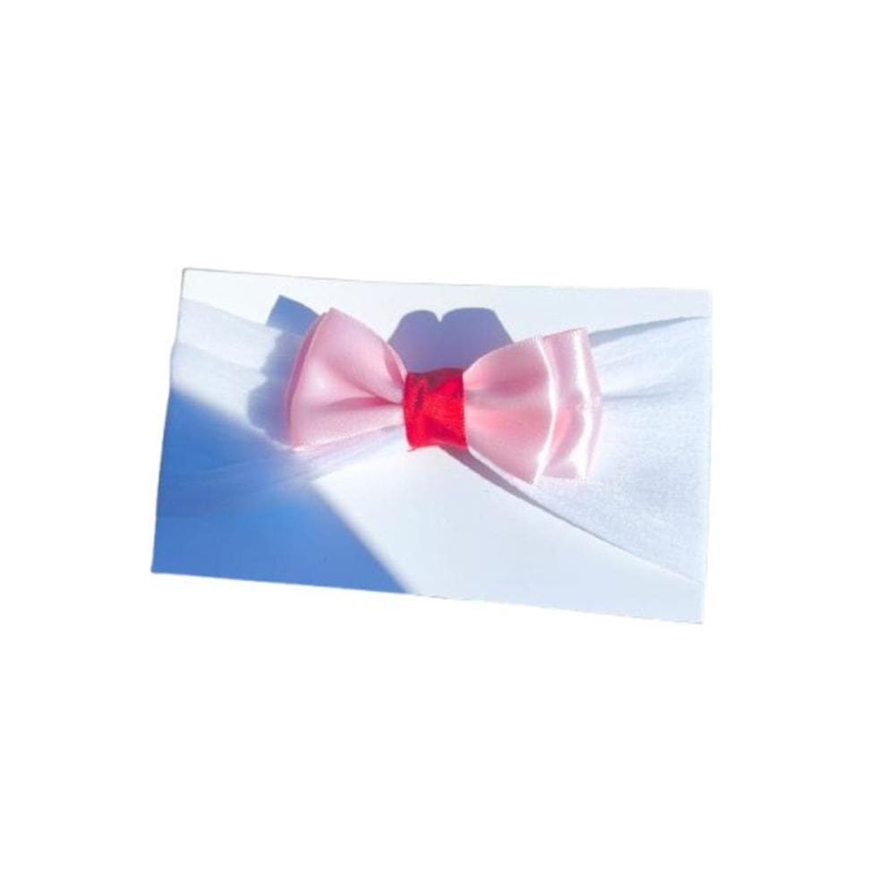 Laço De Bebê Branco Com Rosa Claro