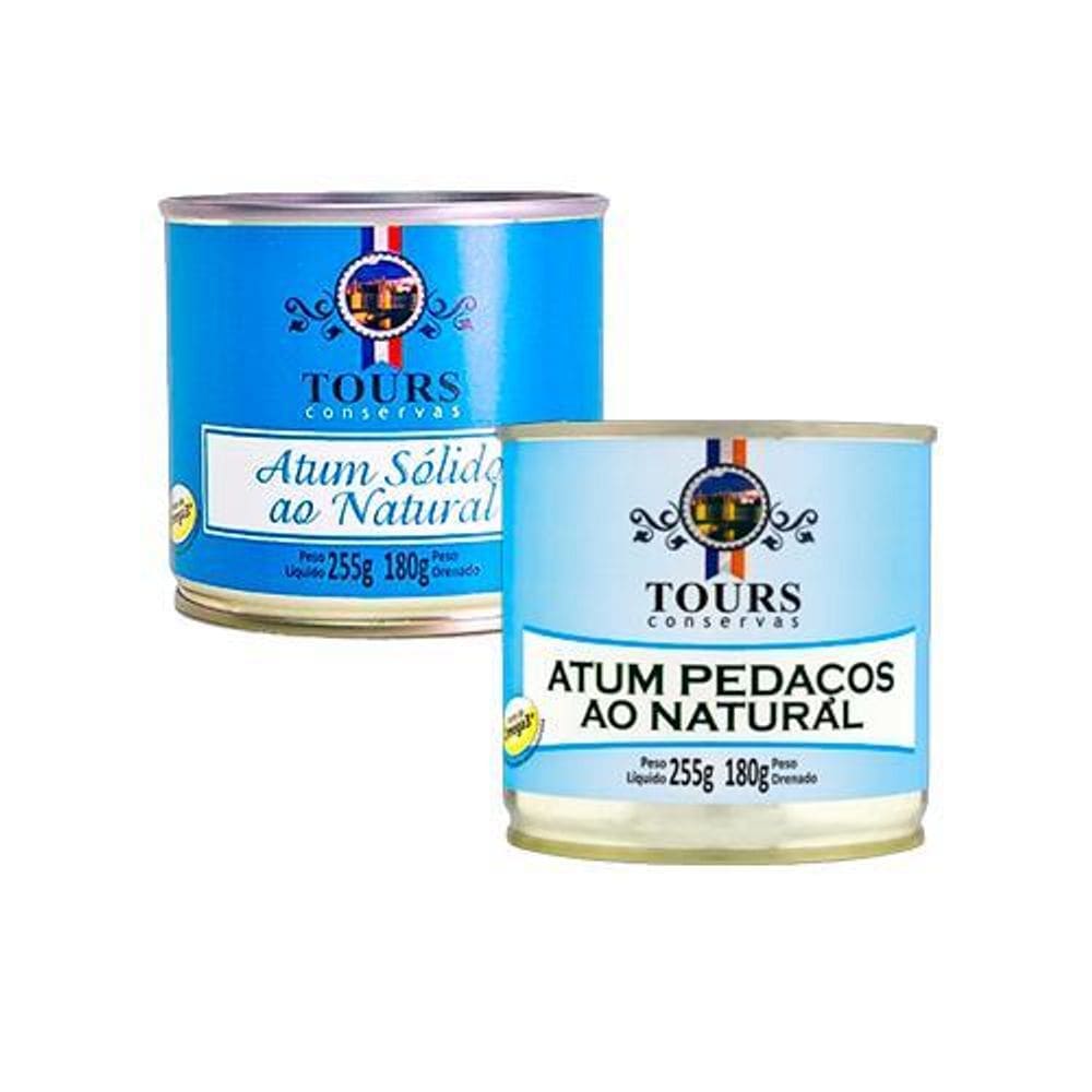 Kit 2 Atum Ao Natural Tours 255G: Sólido, Pedaços
