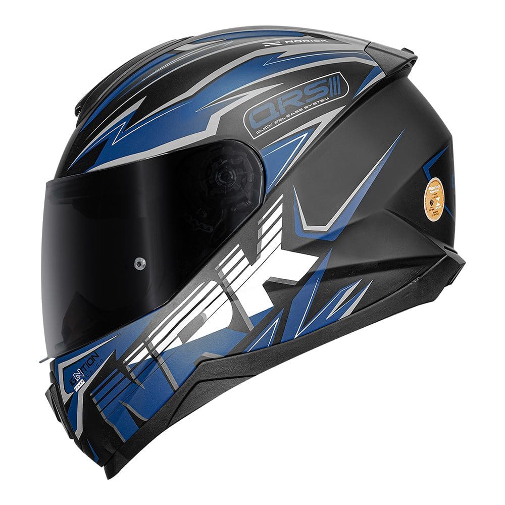Capacete Norisk Razor Ghost Preto e Azul Fosco