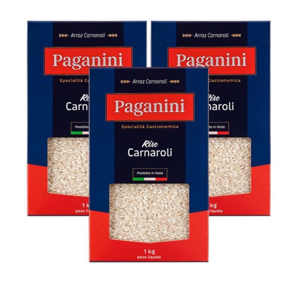 Kit 3X: Arroz Italiano Carnaroli Paganini 1Kg