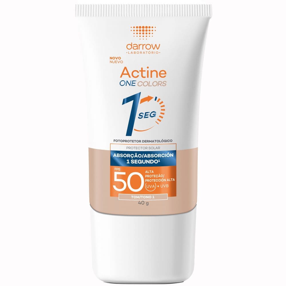 Protetor Solar One Actine Colors FPS50 1 Segundo Tom 1 40g