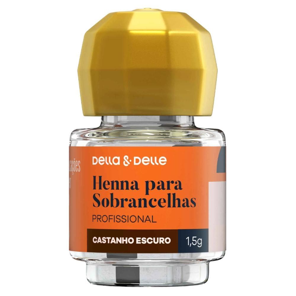 Tintura Henna para Sobrancelhas Della & Delle Castanho Escuro 1,5g