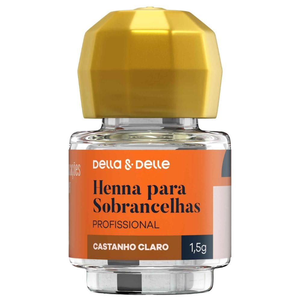 Tintura Henna Para Sobrancelhas Della & Delle Castanho Claro 1,5g