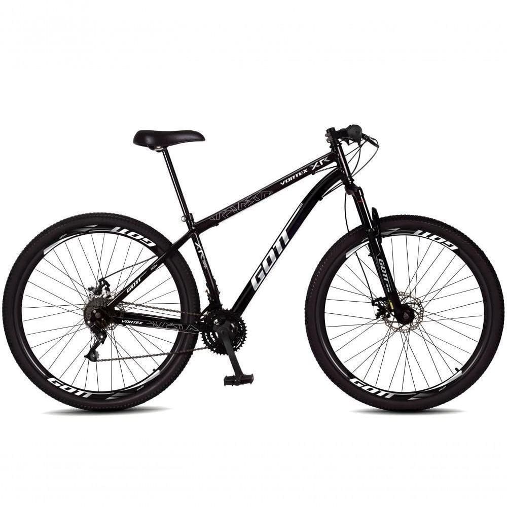Bicicleta Aro 29 Aço Carbono Gott Vortex Rx 21v Com Suspensão E Freio A Disco Preto-branco