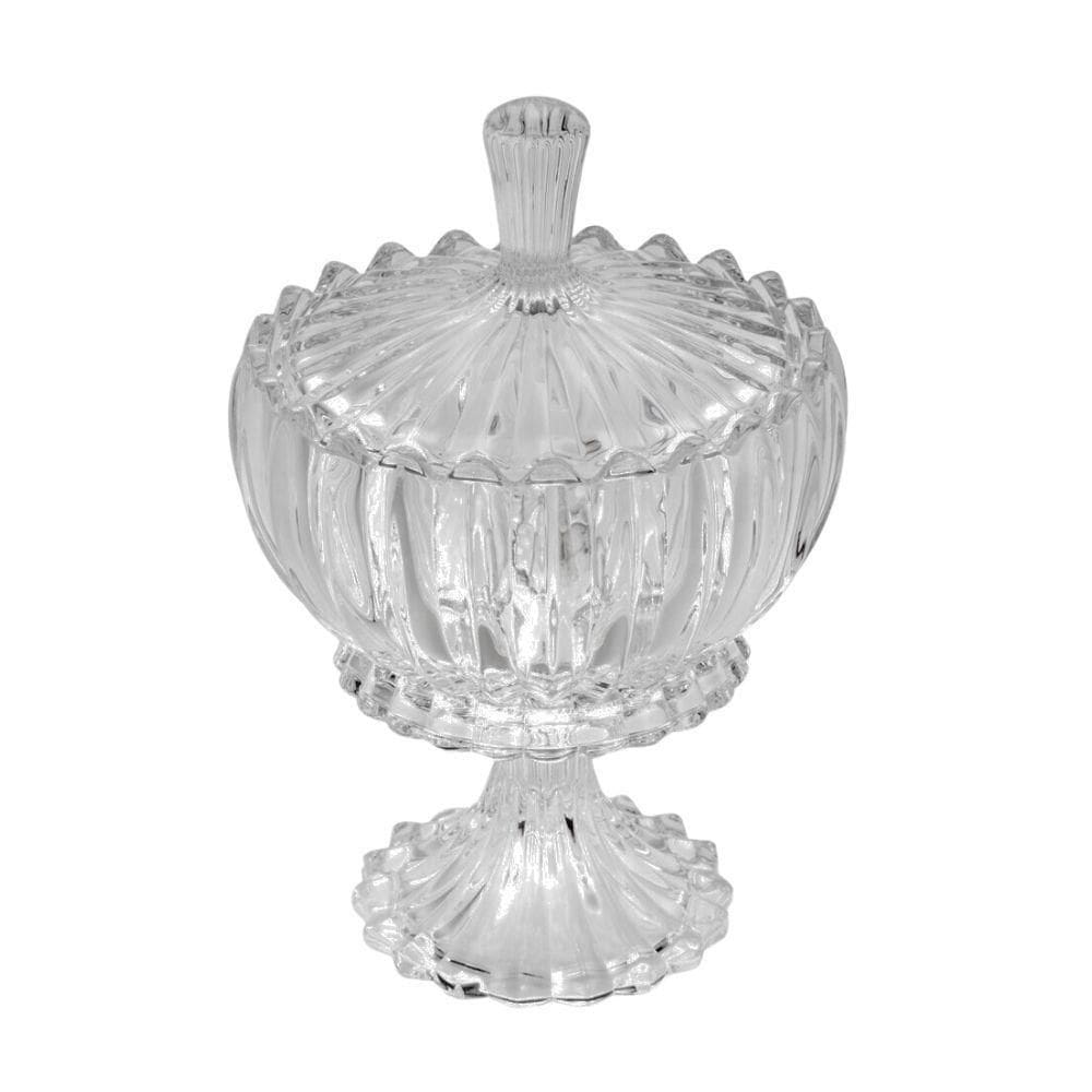 Potiche Geneva Com Tampa E Pé Decorativo Cristal 17x25cm Wolff