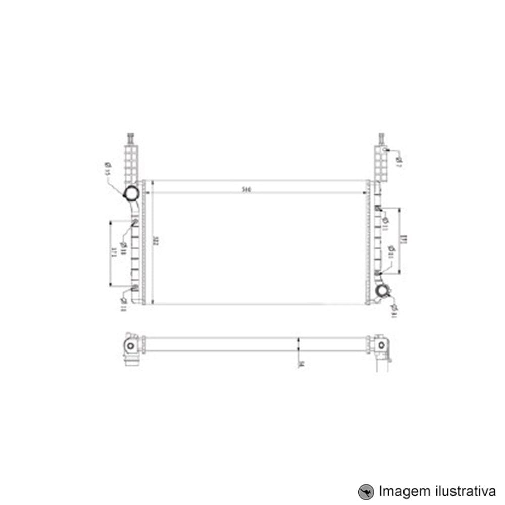 Radiador Doblo 1.3 ( 01 > ) sem Ar / Manual / Aluminio Mecanico