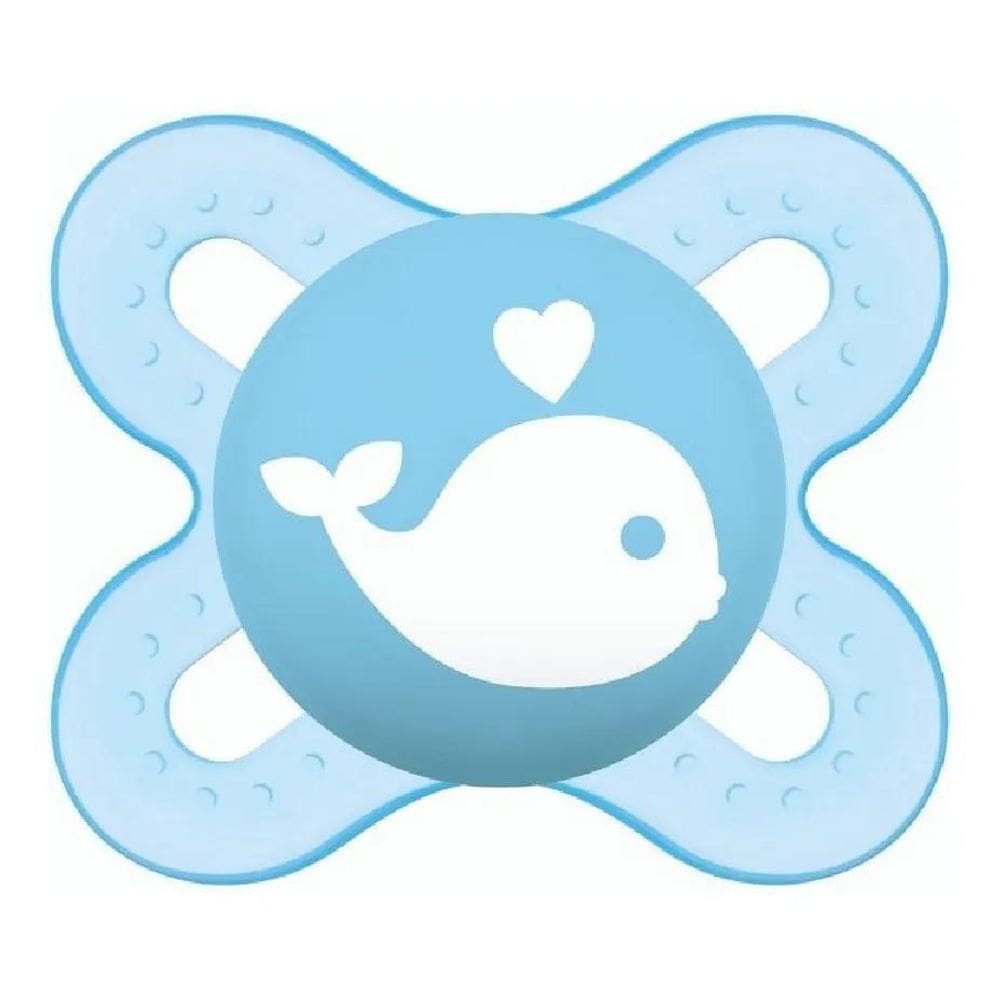 2X Chupeta Recém Nascidos Bico De Silicone Start Azul Mam