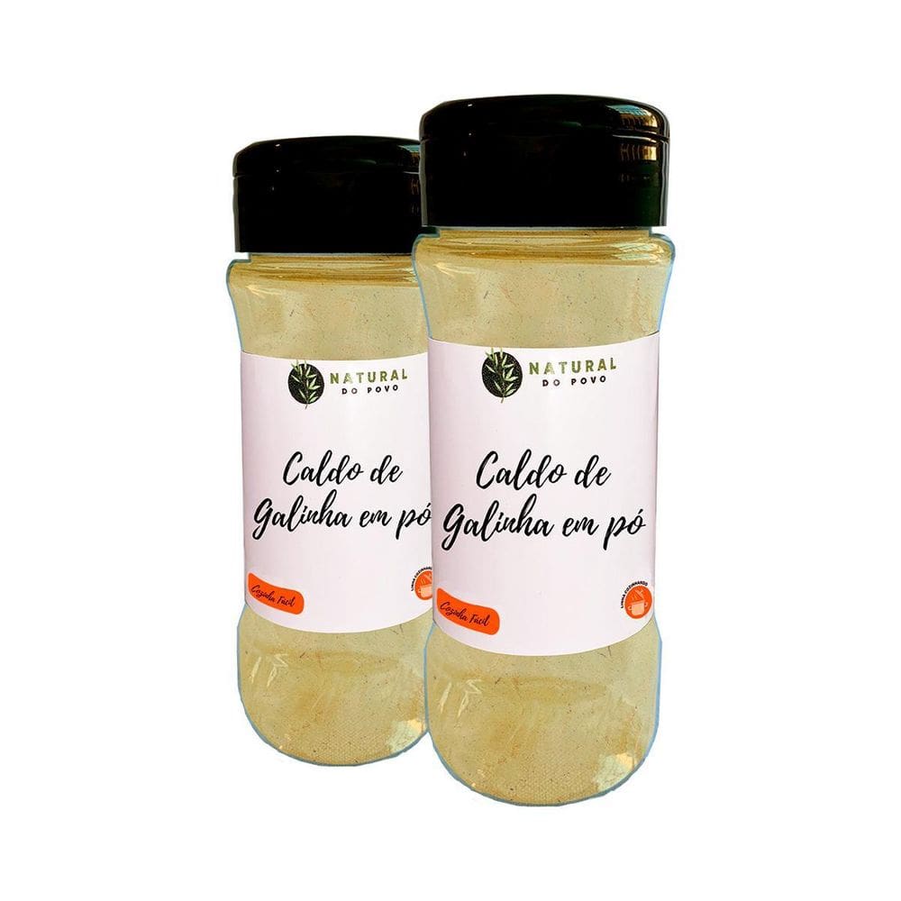 Tempero Caldo De Galinha Em Pó Kit 2 Pote Com Dosador 80G