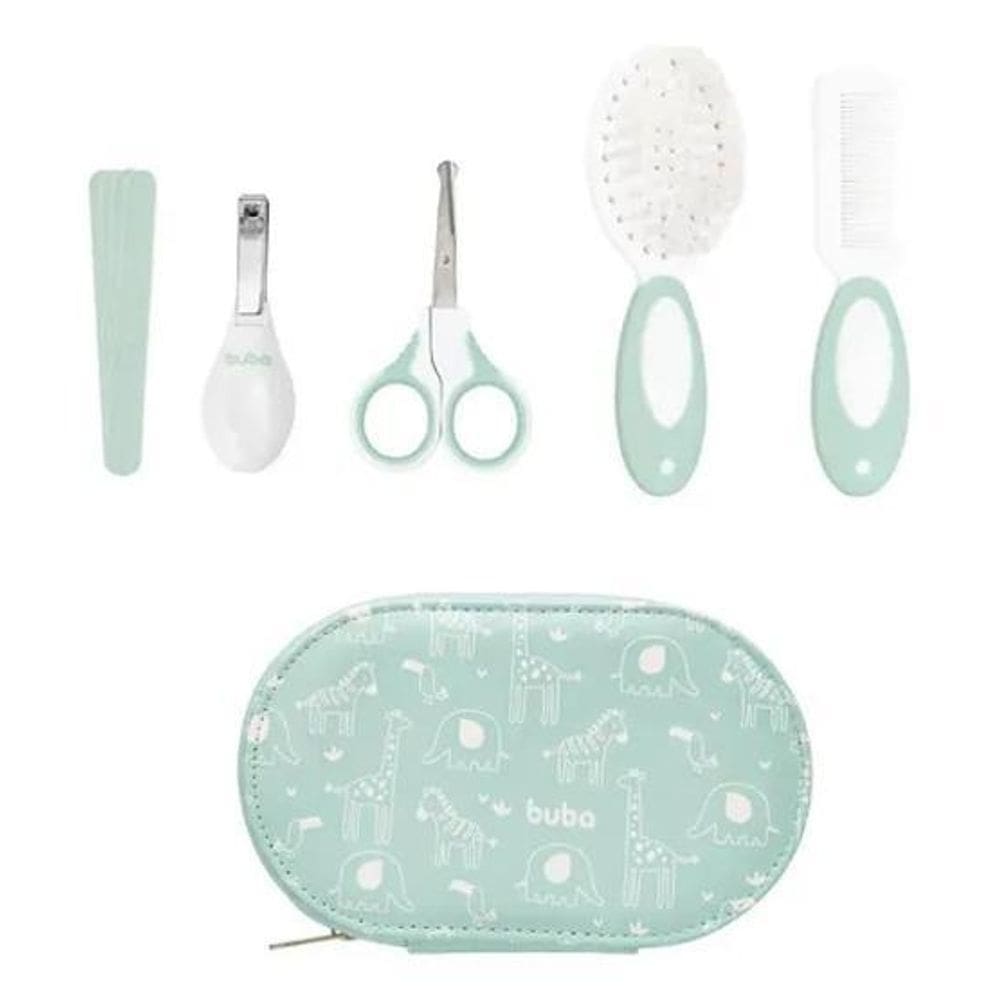 2X Kit Cuidado Higiene Do Bebê Com Estojo Completo Cor Verde