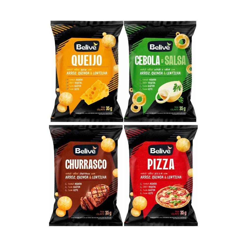 Mix 4 Snacks Naturais Sem Gluten E Sem Leite 35G Belive