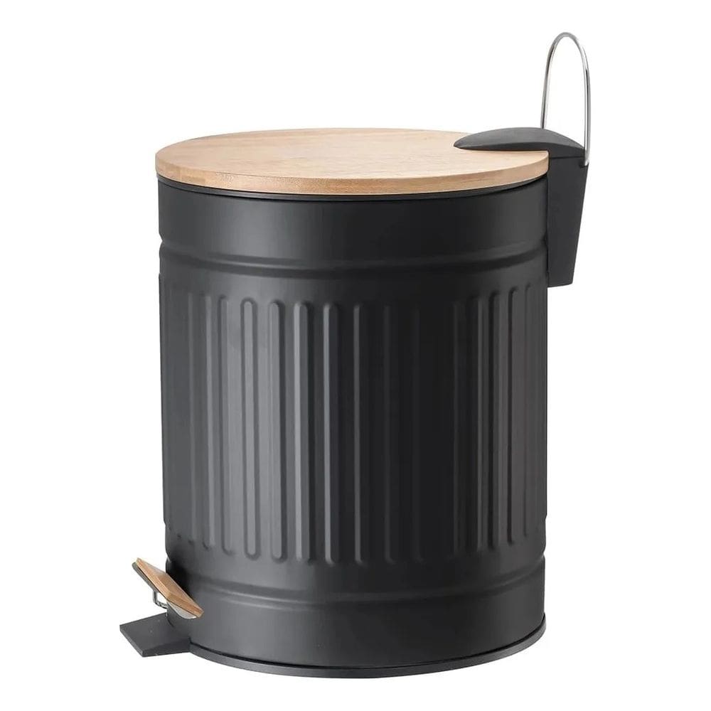 Lixeira com Pedal Fluted 5 Litros - Preta – Mek