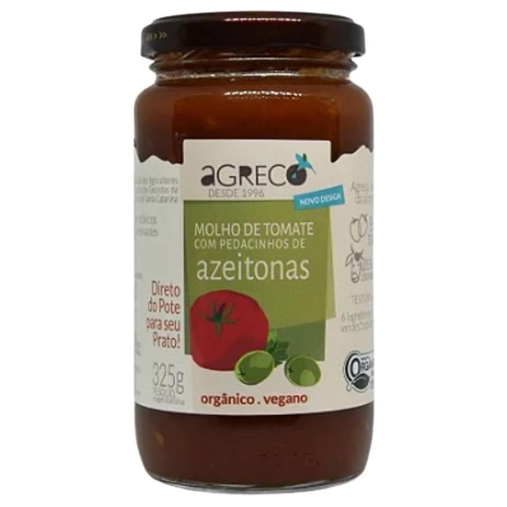 Kit 3X: Molho De Tomate Com Azeitona Orgânico Agreco 325G