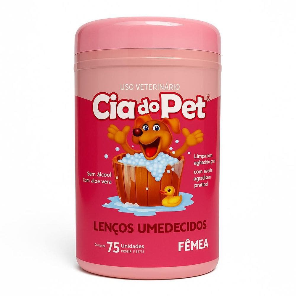 Toalha Umedecida Cães Fêmea 75 Unidades Pet Aloe Vera