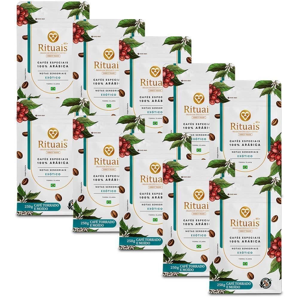 Café 3 Corações Rituais Exótico Kit 10 Unid De 250G