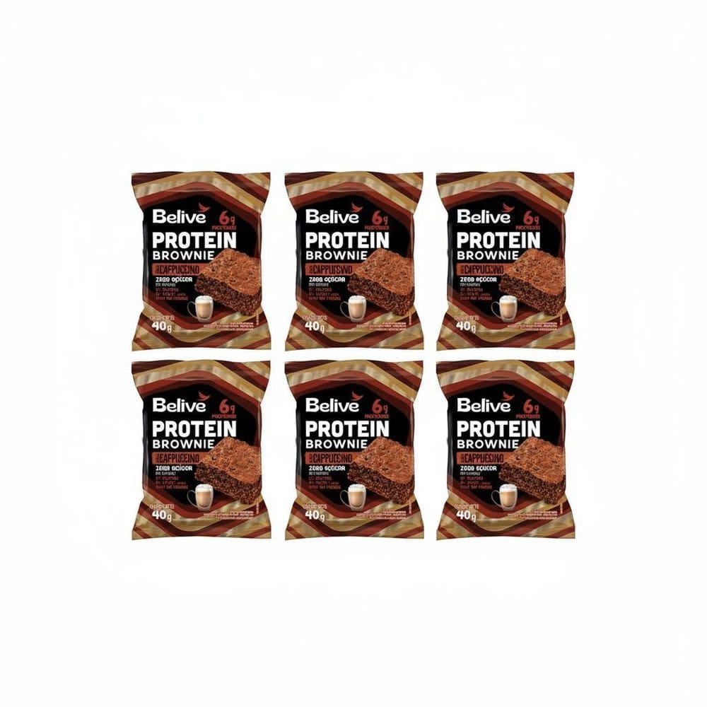 Kit 6 Brownie Protein Sabor Cappuccino Zero 40G Belive