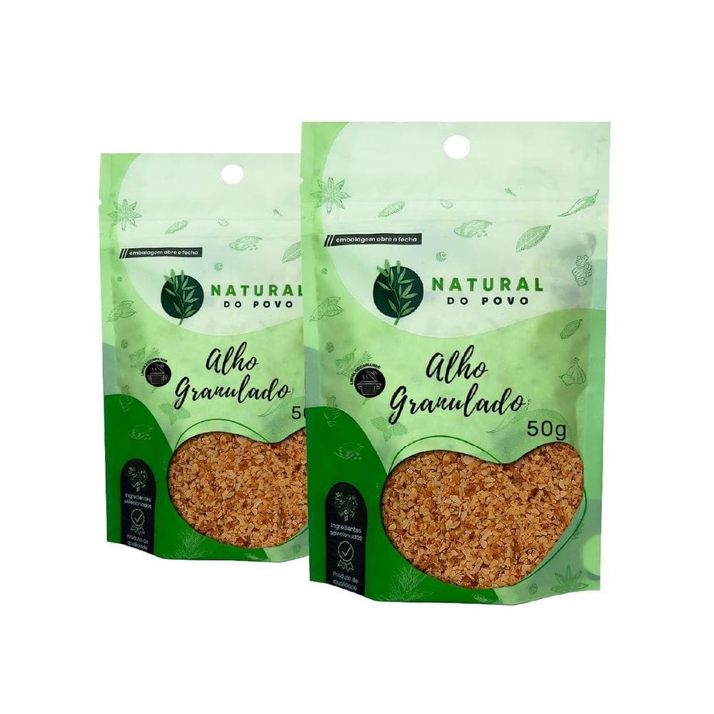 Tempero Alho Granulado Kit 2 Qualidade Superior Pouch 50G
