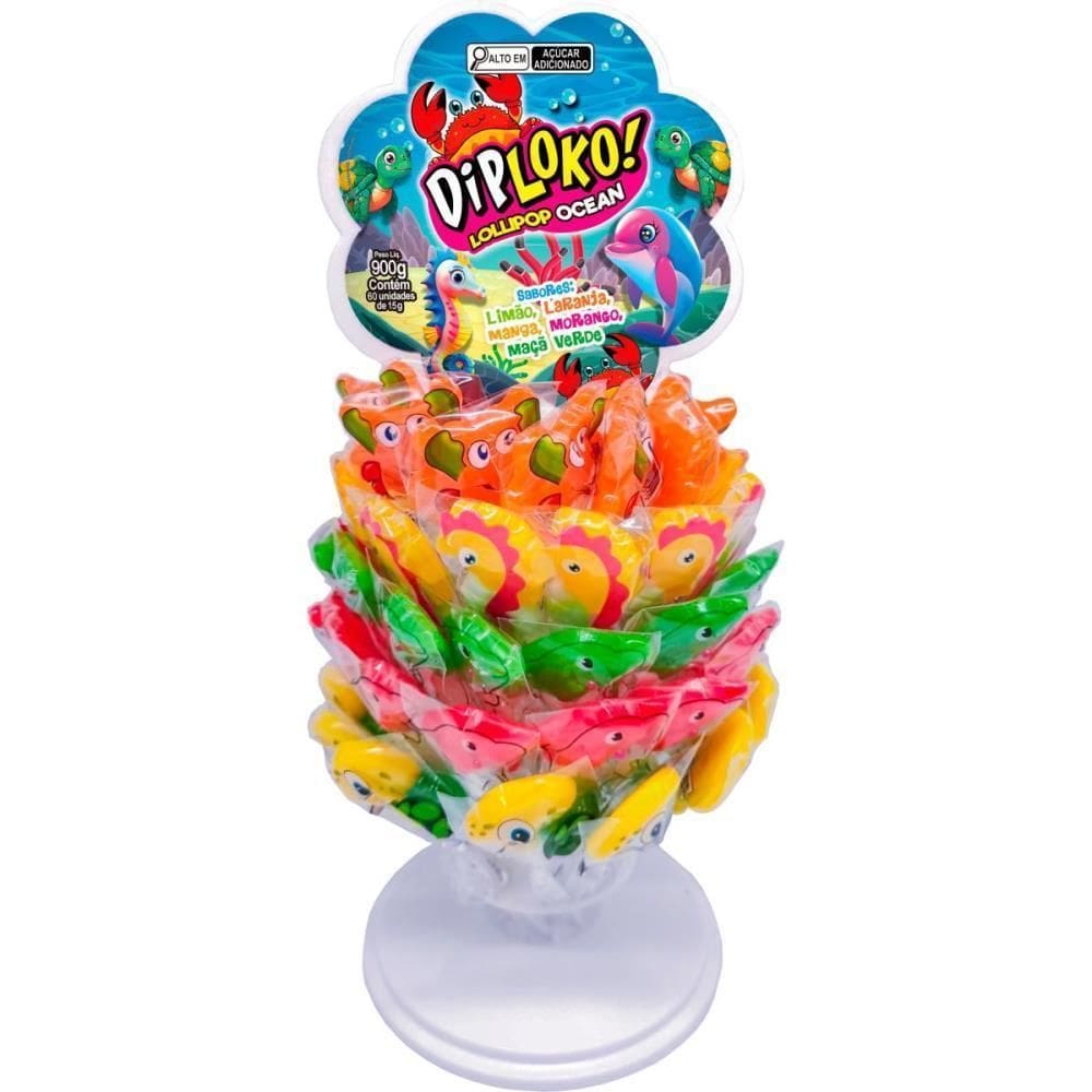 Doce Dip Loko Lollipop Oceano 60 Unid - Danilla Foods
