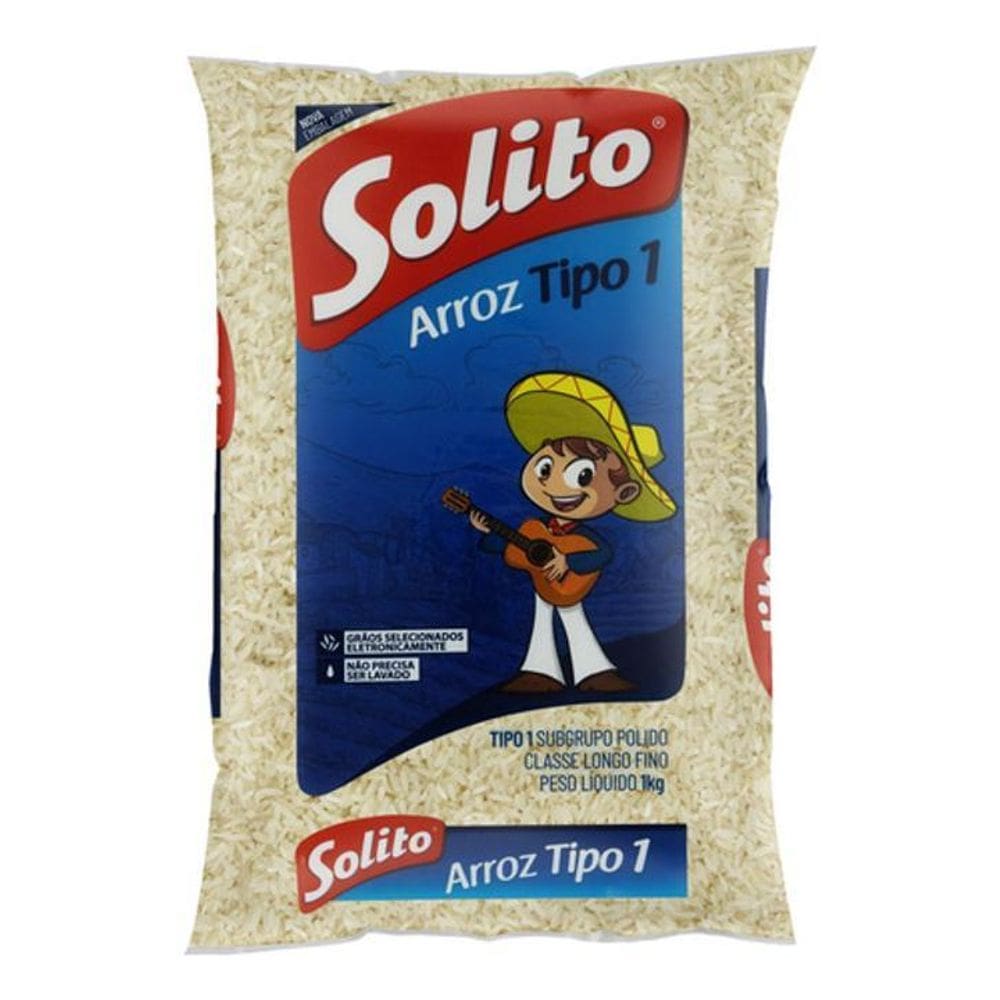 Arroz Polido Tipo 1 Solito Pacote 1Kg