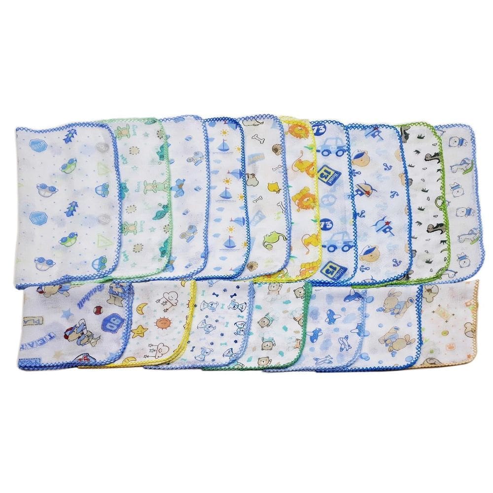 Kit 10 Pçs Fraldinha De Boca Masculino 33X33Cm Com Crochê