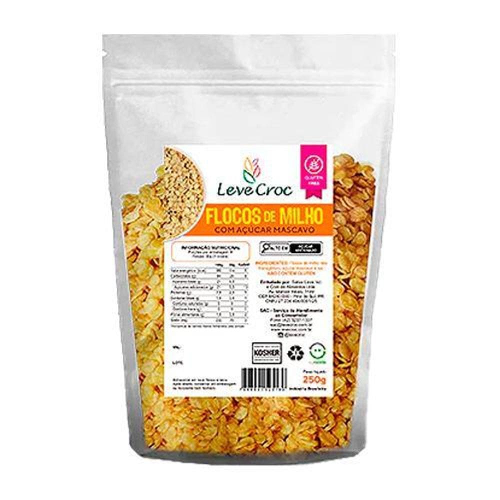 Flocos De Milho Com Açúcar Mascavo Sem Glúten Leve Croc 250G