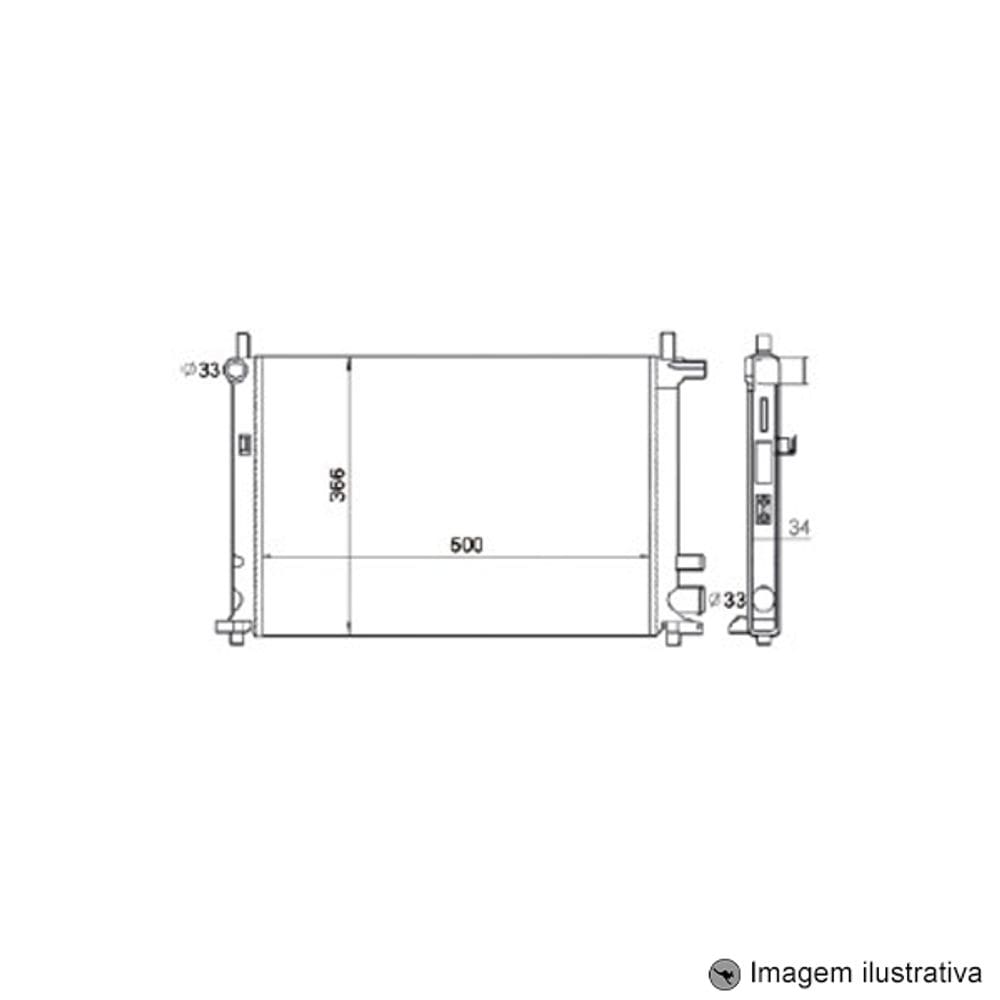 Radiador Fiesta / Courier 1.4 Endura ( 96 - 99 ) com / sem Ar / Manual / Aluminio Mecanico